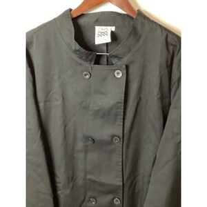 NWOT Chef Revival UNISEX Long Sleeve Jacket Black W/ Black Buttons 2X Never Worn